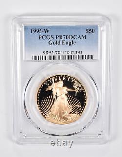 Pr70 Dcam 1995-w 50 $ American Gold Eagle 1 Oz. 999 Fine Gold Pcgs 1766