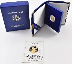 Preuve 1989 Aigle d'or américain de 5 $ 1/10 oz d'or avec OGP 5276