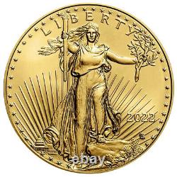 Prévente 2022 $ 5 American Gold Eagle 1/10 Oz Bu
