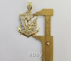 Real 10k Or Jaune American Aigle Anchor Pendentif 2 Pouces Charm