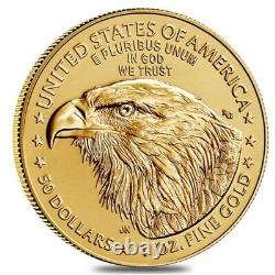 Roll Of 20 2021 1 Oz Gold American Eagle $50 Coin Bu Type 2 (lot, Tube De 20)