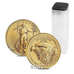 Rouleau De 50 2022 1/10 Oz Gold American Eagle $5 Coin Bu (lot, Tube De 50)