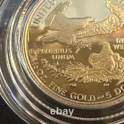 SUPERBE GEM BU 1997-W 1/10 oz American Gold Eagle Proof (avec boîte et COA)