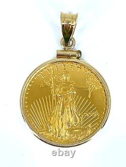 U. S. 10,00 $ American Eagle Gold Coin Dans La Lunette En Or Jaune 14k