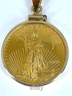 U. S. 10,00 $ American Eagle Gold Coin Dans La Lunette En Or Jaune 14k
