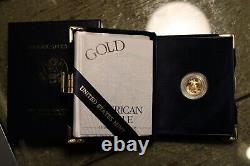 U.S. Mint 2000 Proof Gold Eagle 1/10e dans une boîte avec COA